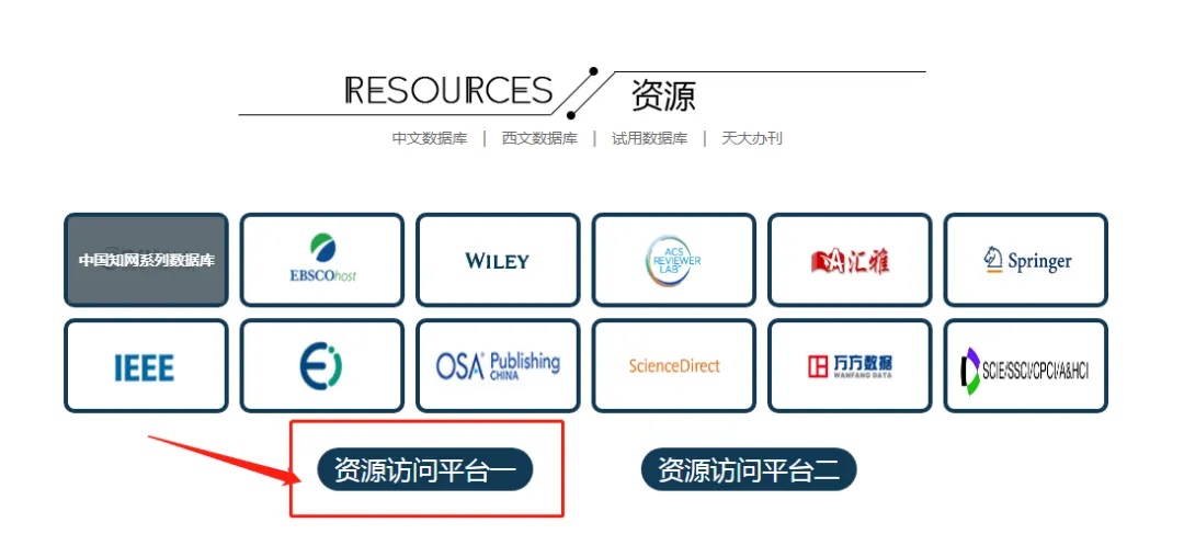 通过图书馆网站入口登录