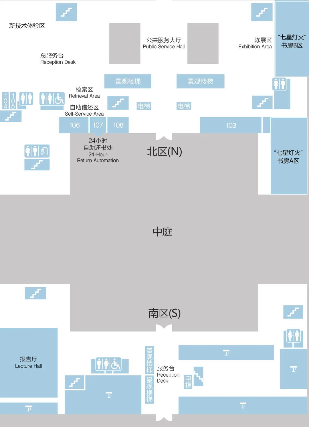 北洋园校区-郑东图书馆-一层-导览图.webp