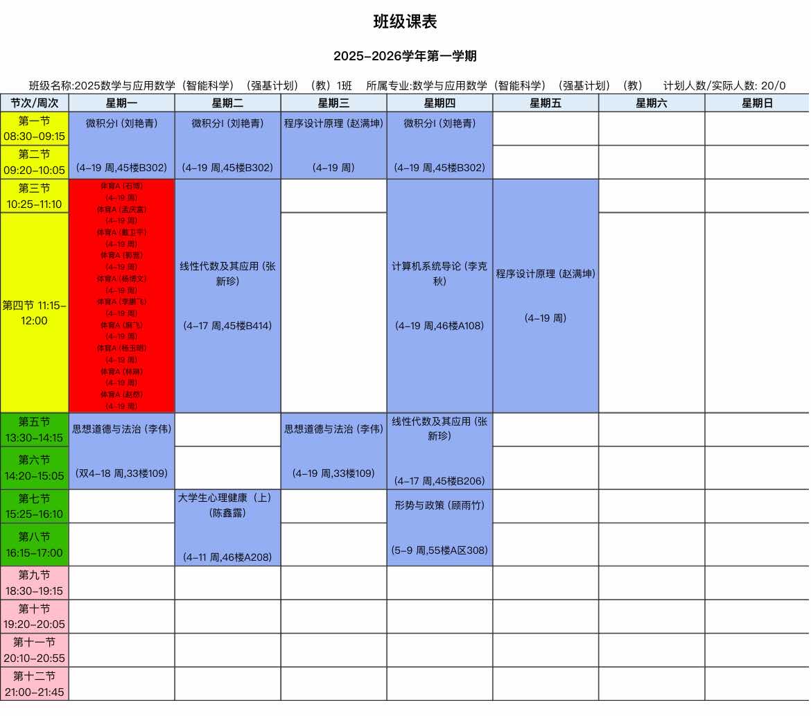 数学与应用数学(智能科学）（强基计划）