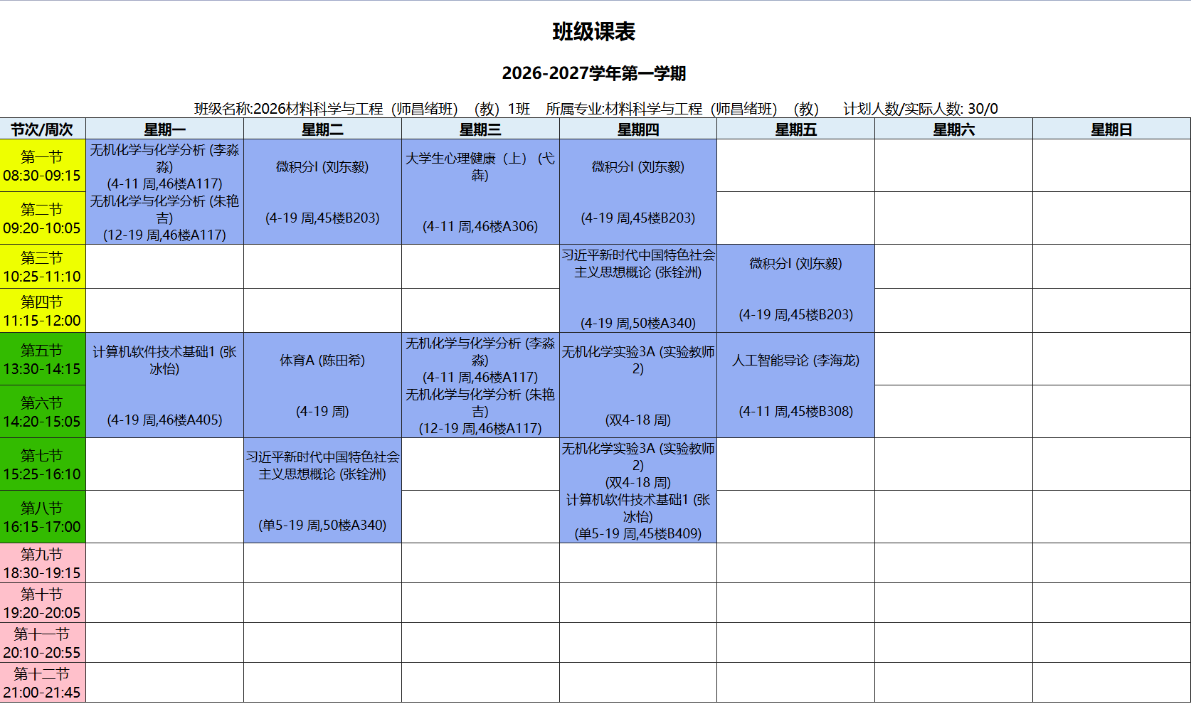 材料科学与工程(师昌绪班)