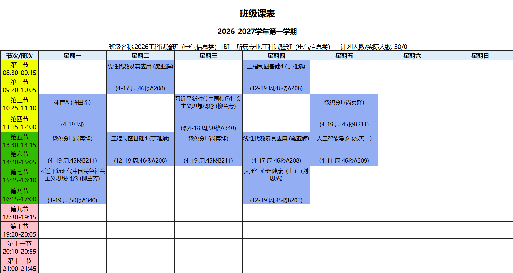 工科试验班(电气信息类)