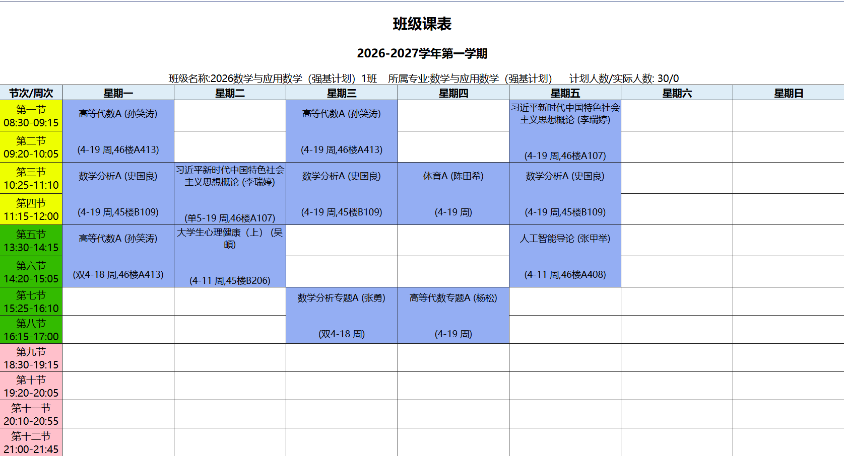 数学与应用数学(强基计划)