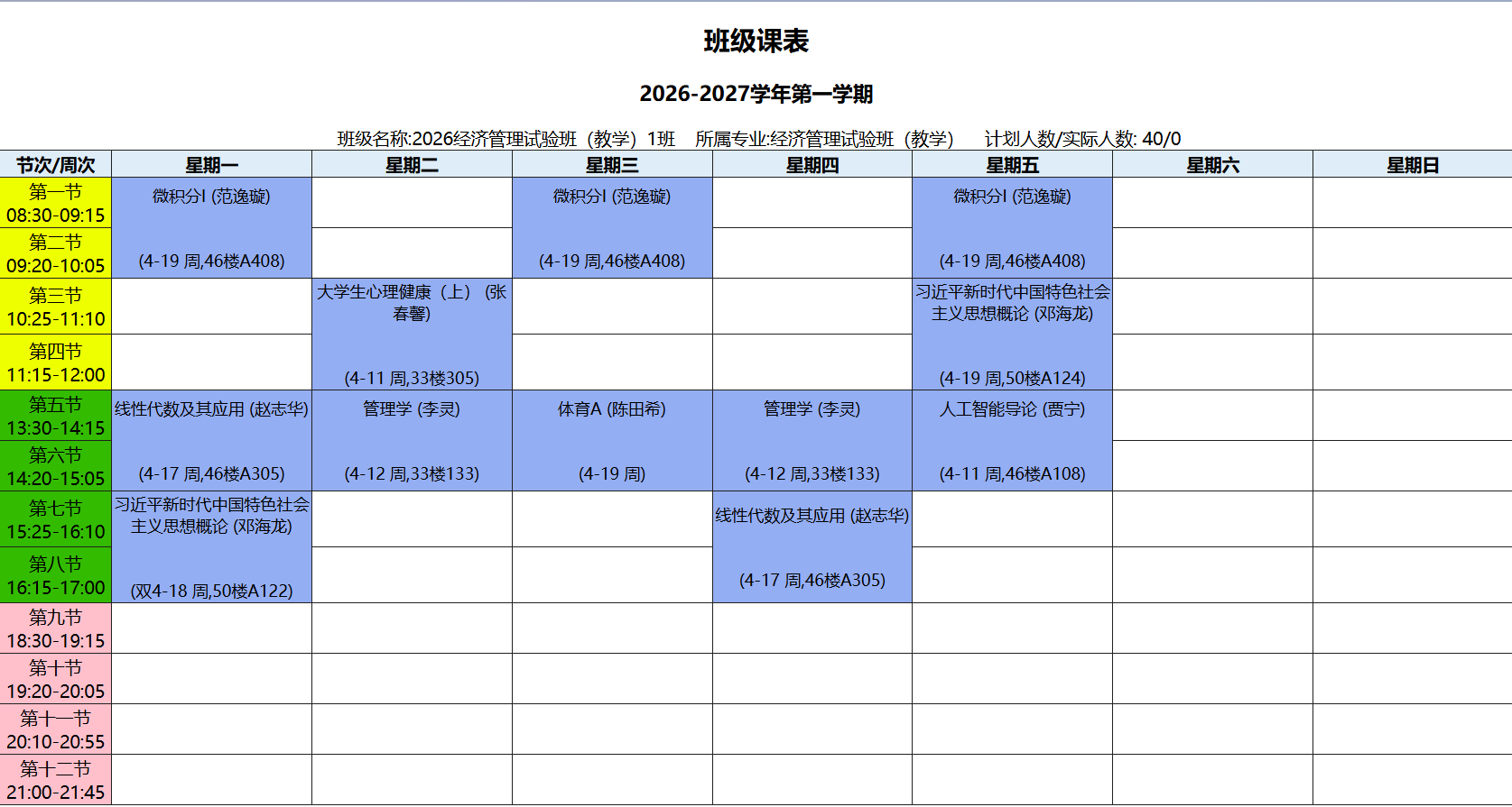 经济管理试验班